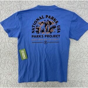 NWT Parks Project Grizzly Short Sleeve Tee Blue / Unisex Men's Medium